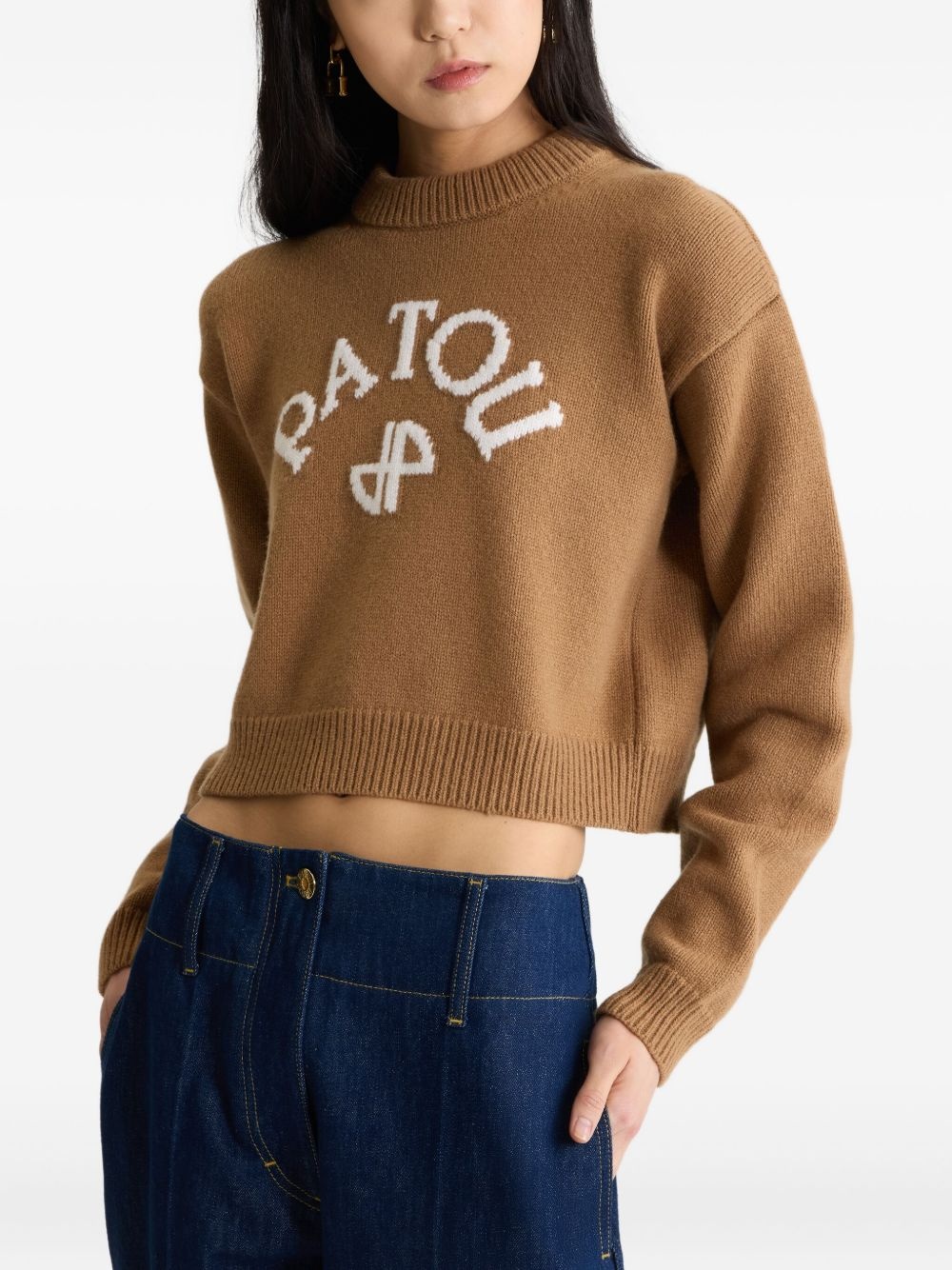 intarsia-logo jumper - 4