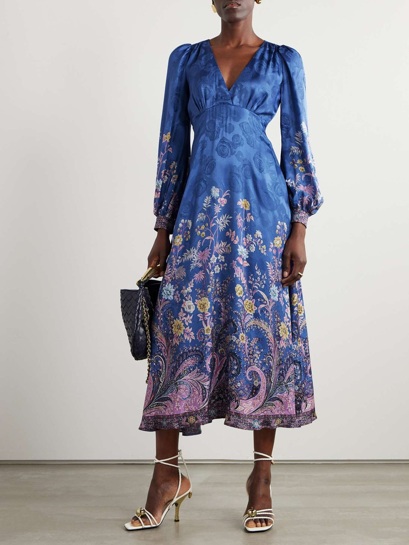 Etro Printed satin midi dress outlook