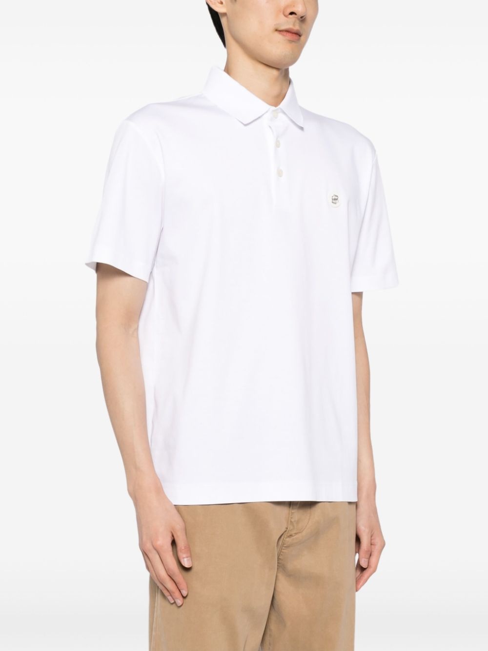 logo-appliqué polo shirt - 3