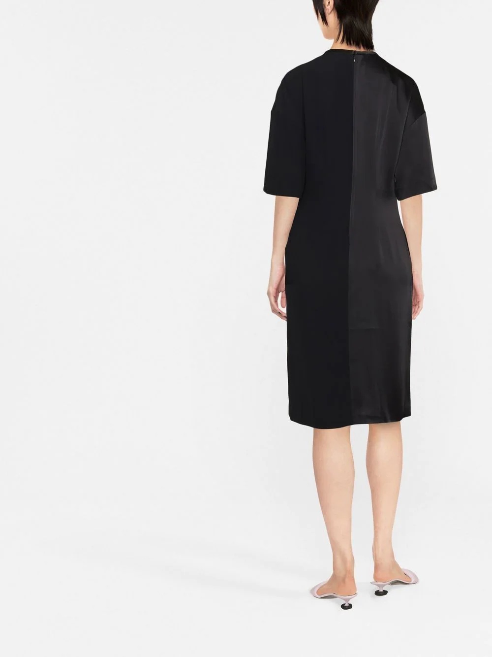 panelled draped T-shirt dress - 4
