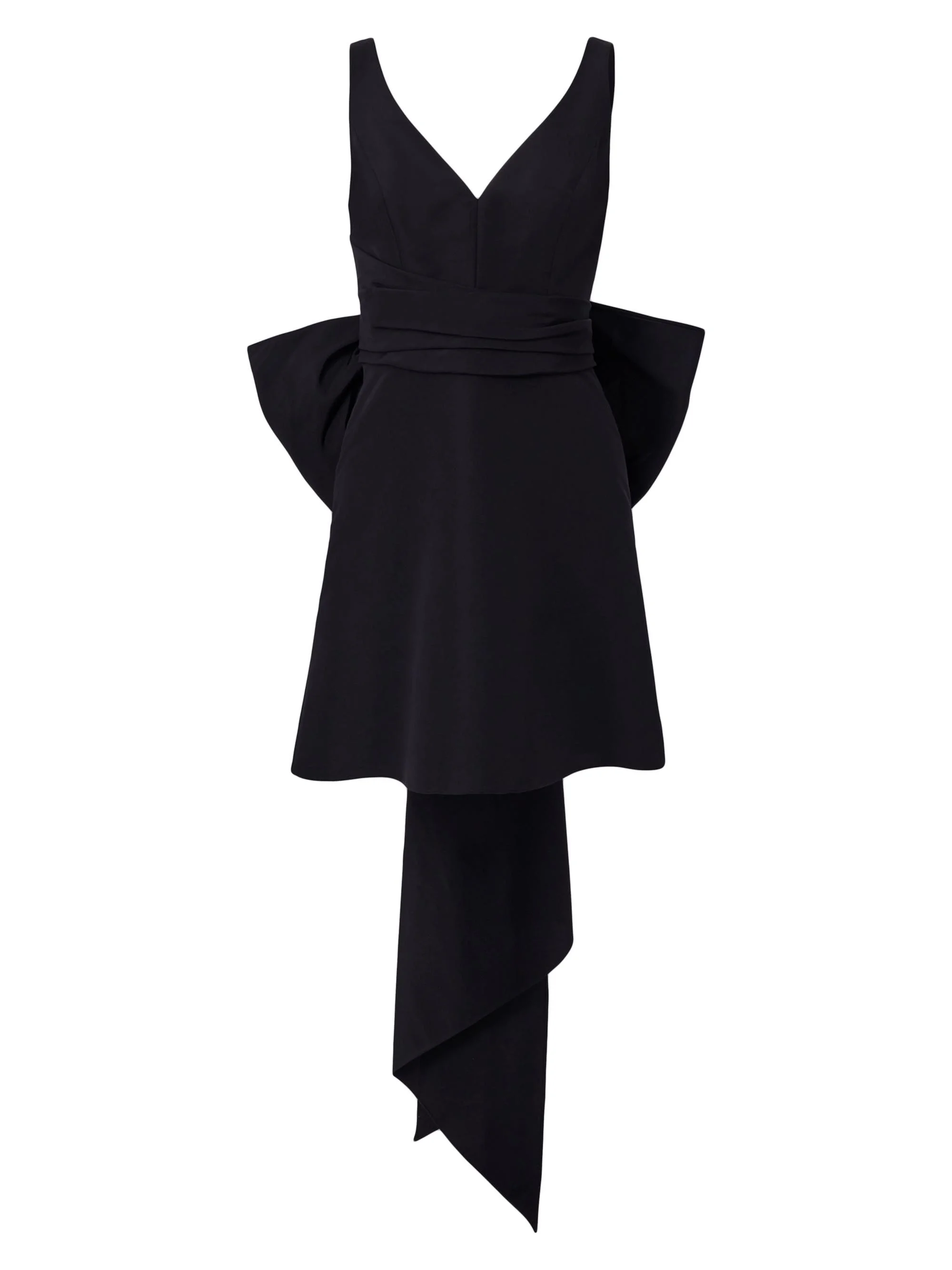 Women's Nicola Silk Bow Minidress - Black - 1