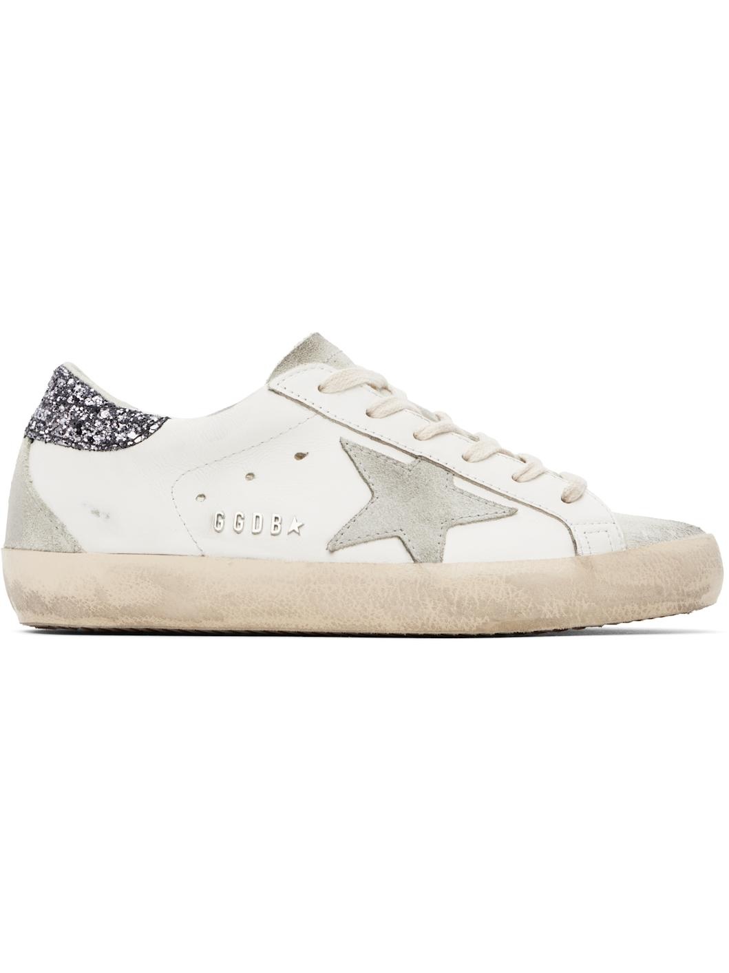 White & Gray Super-Star Sneakers - 1
