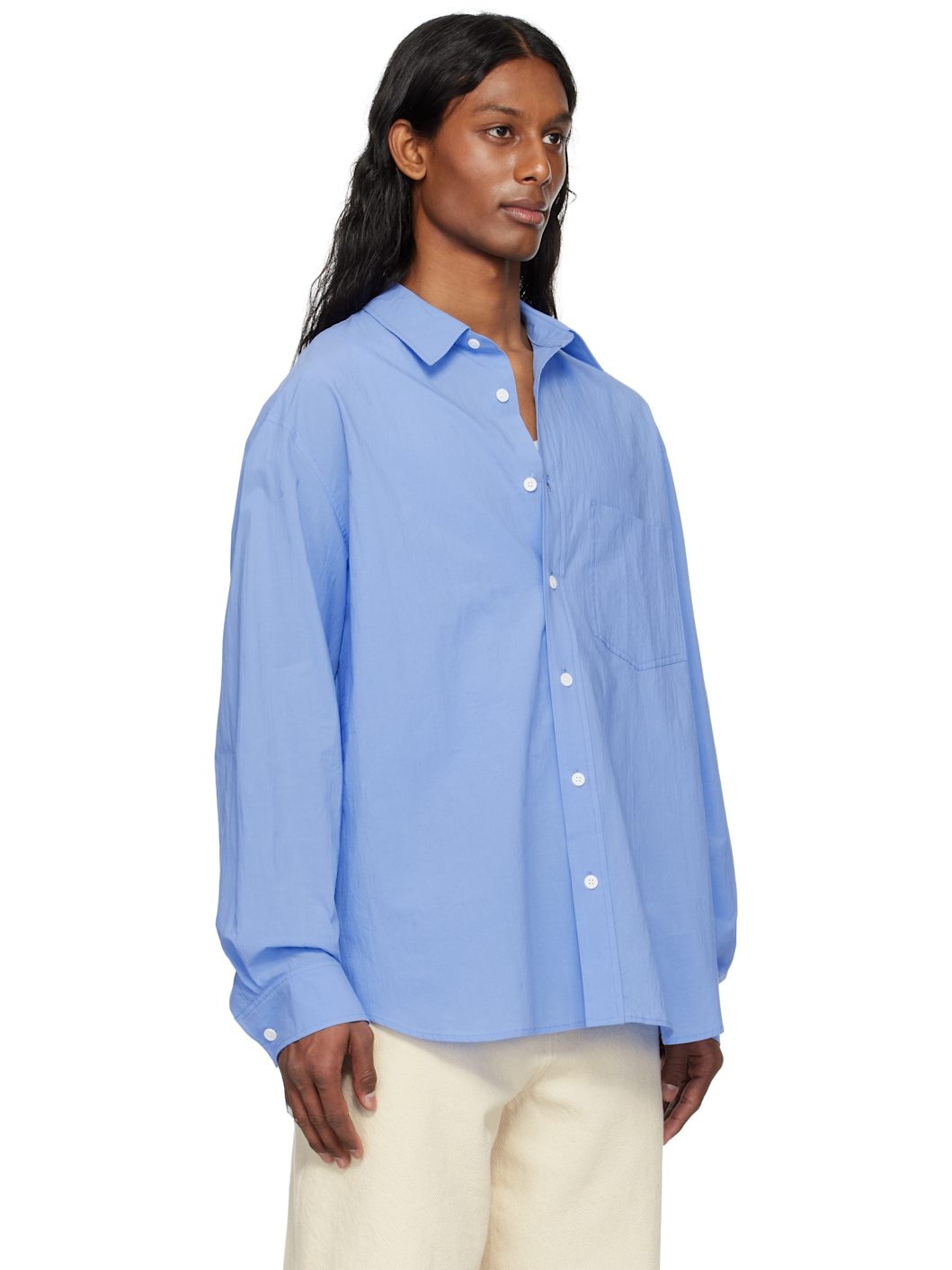 Blue 'Solid' Back Logo Applique Shirt - 2