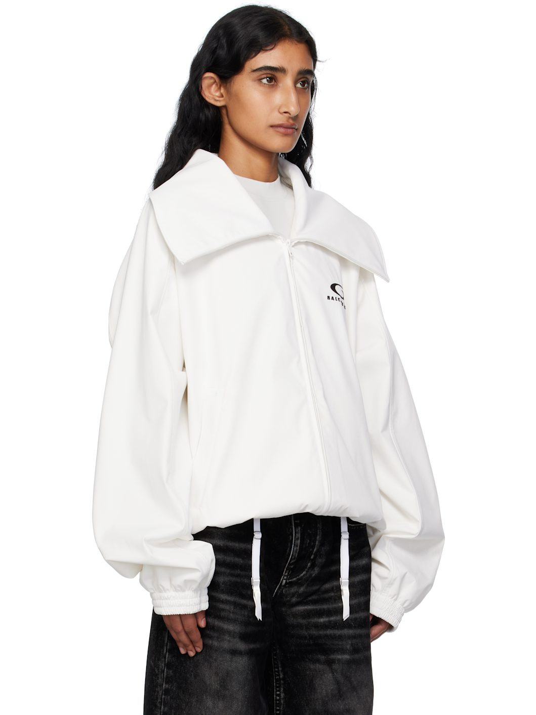 White Zip Track Jacket - 2