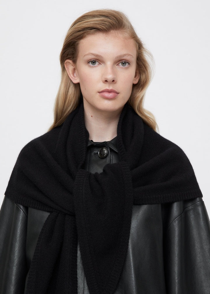 Triangle cashmere scarf black - 4