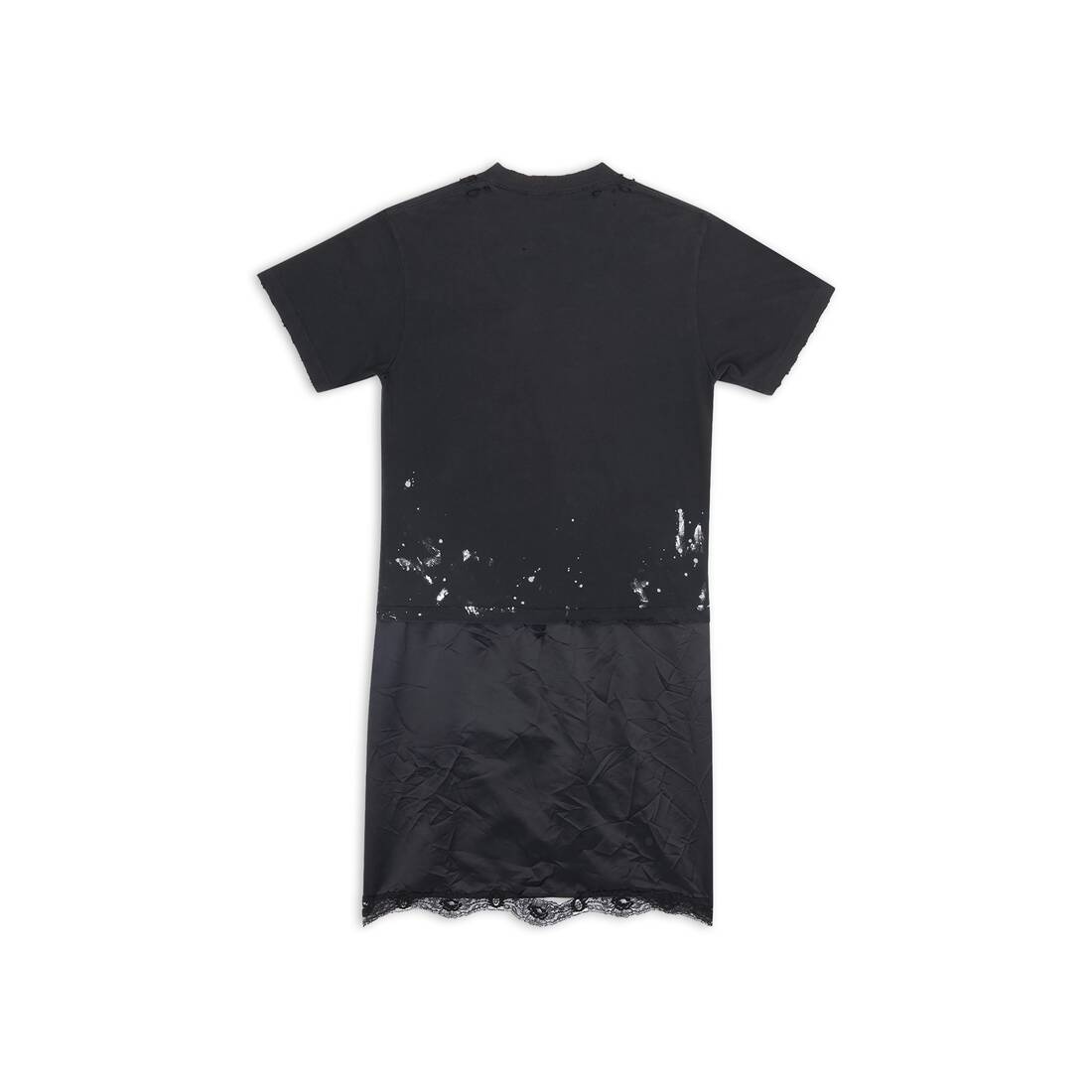 Women's Metal T-shirt Slip Dress in Black - 5