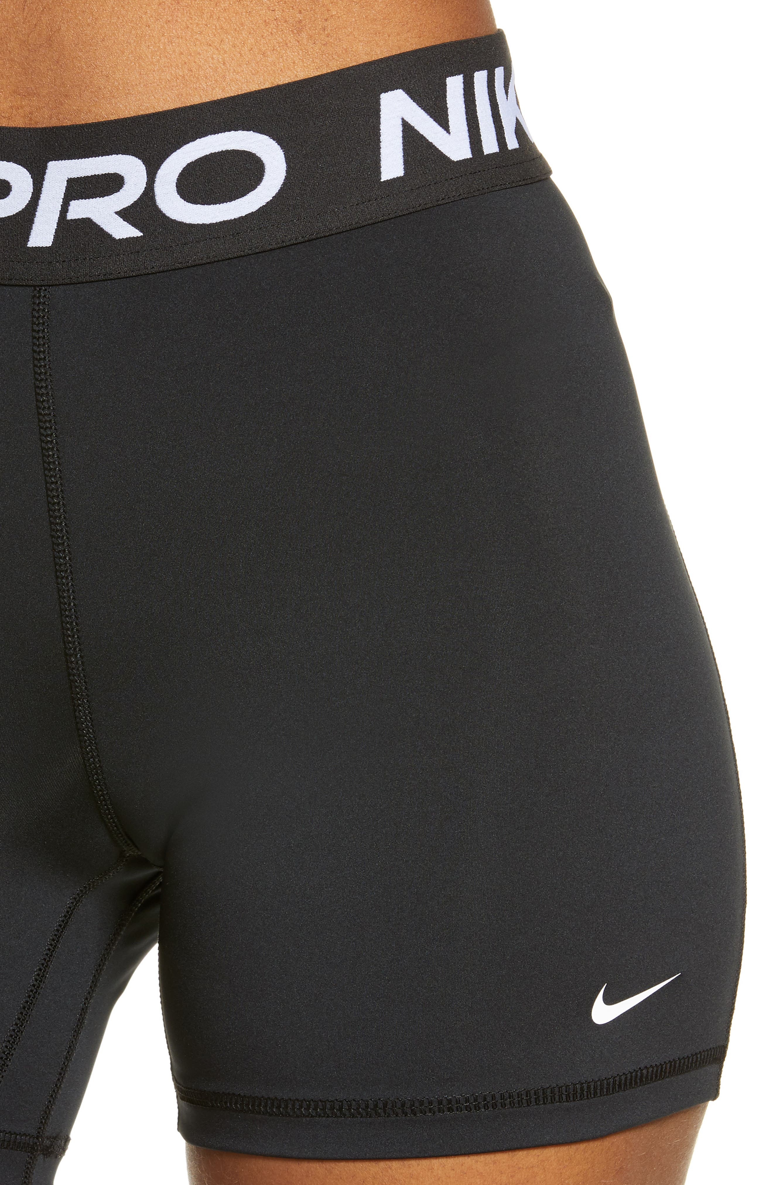Nike Pro 365 Performance Shorts in Black/White at Nordstrom - 4