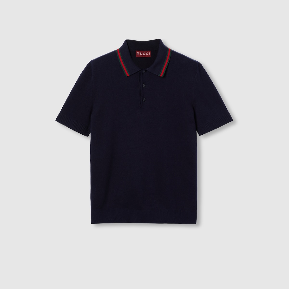 Silk cotton polo shirt with Web - 1