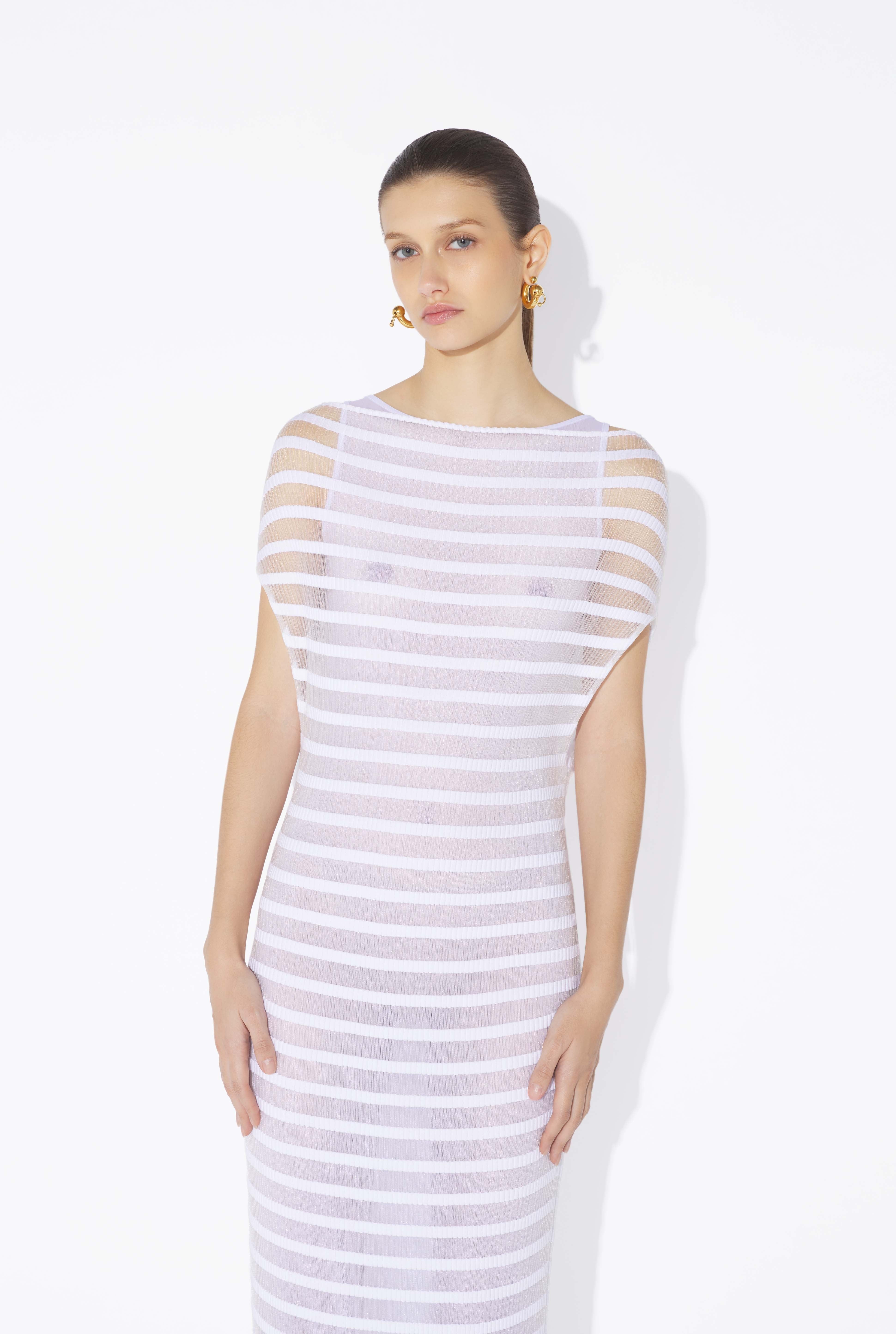 THE MARINIÈRE STRIPED WHITE DRESS - 3