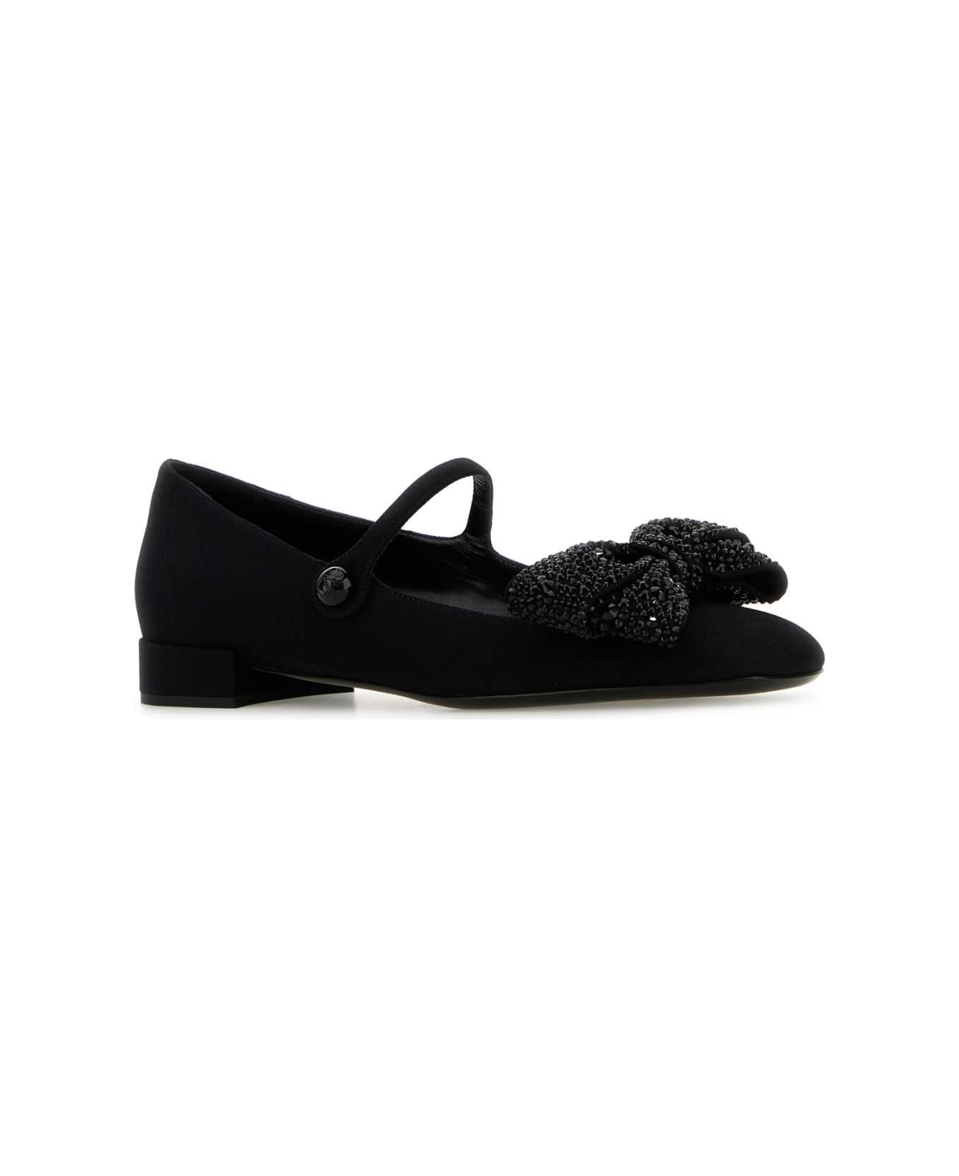 Black Fabric Ballerinas - 2