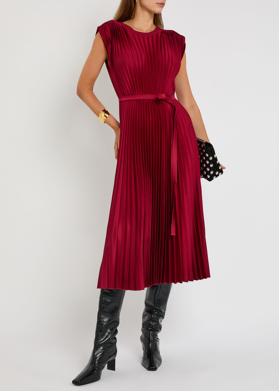 Joseph Volta Plissé Satin Midi Dress - 4