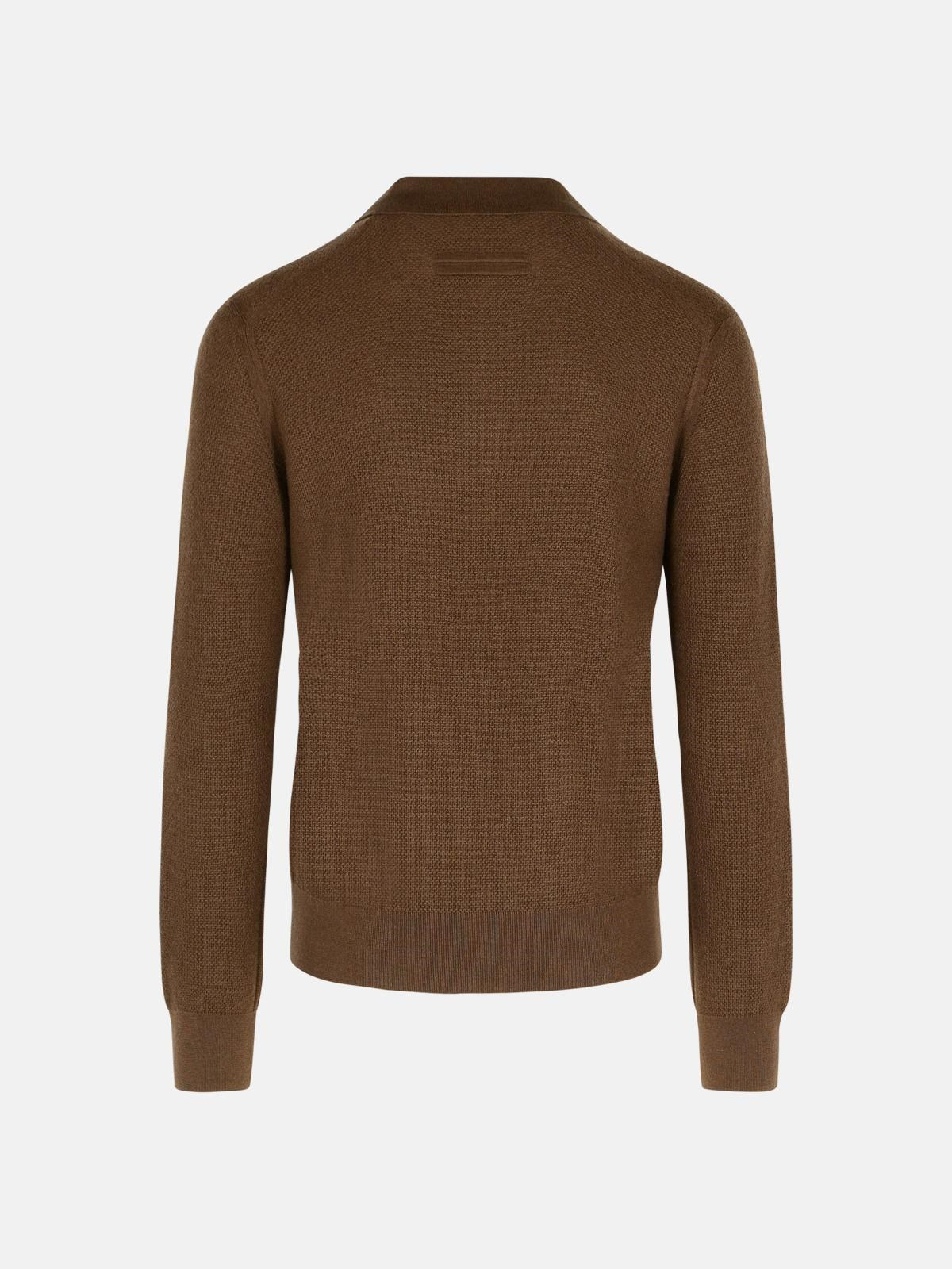 'OASI' BROWN CASHMERE SWEATER - 3