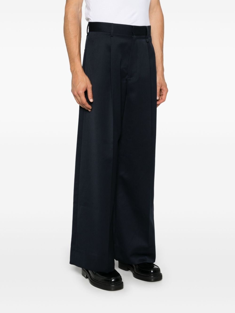 pleated wide-leg trousers - 3