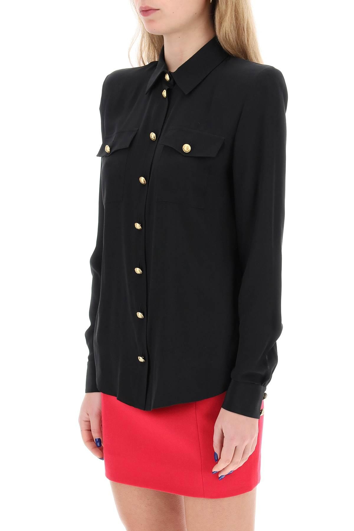 Balmain Silk Shirt With Padded Shoulders - 5