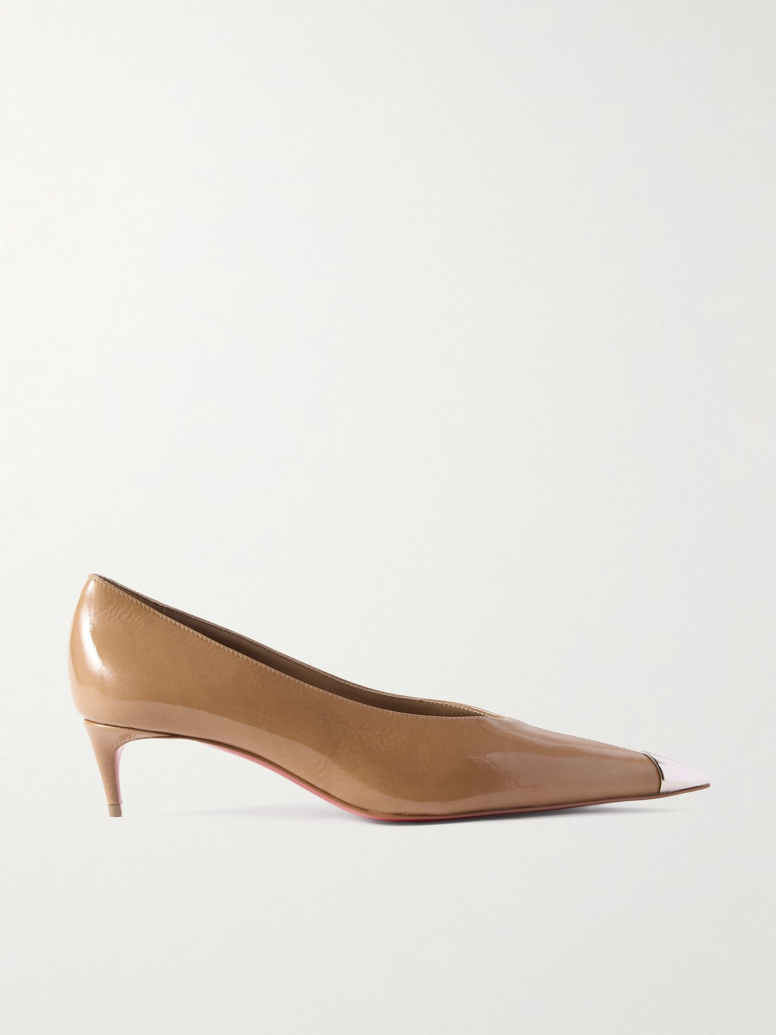 Katissima 45 embellished patent-leather point-toe pumps Sand - 1