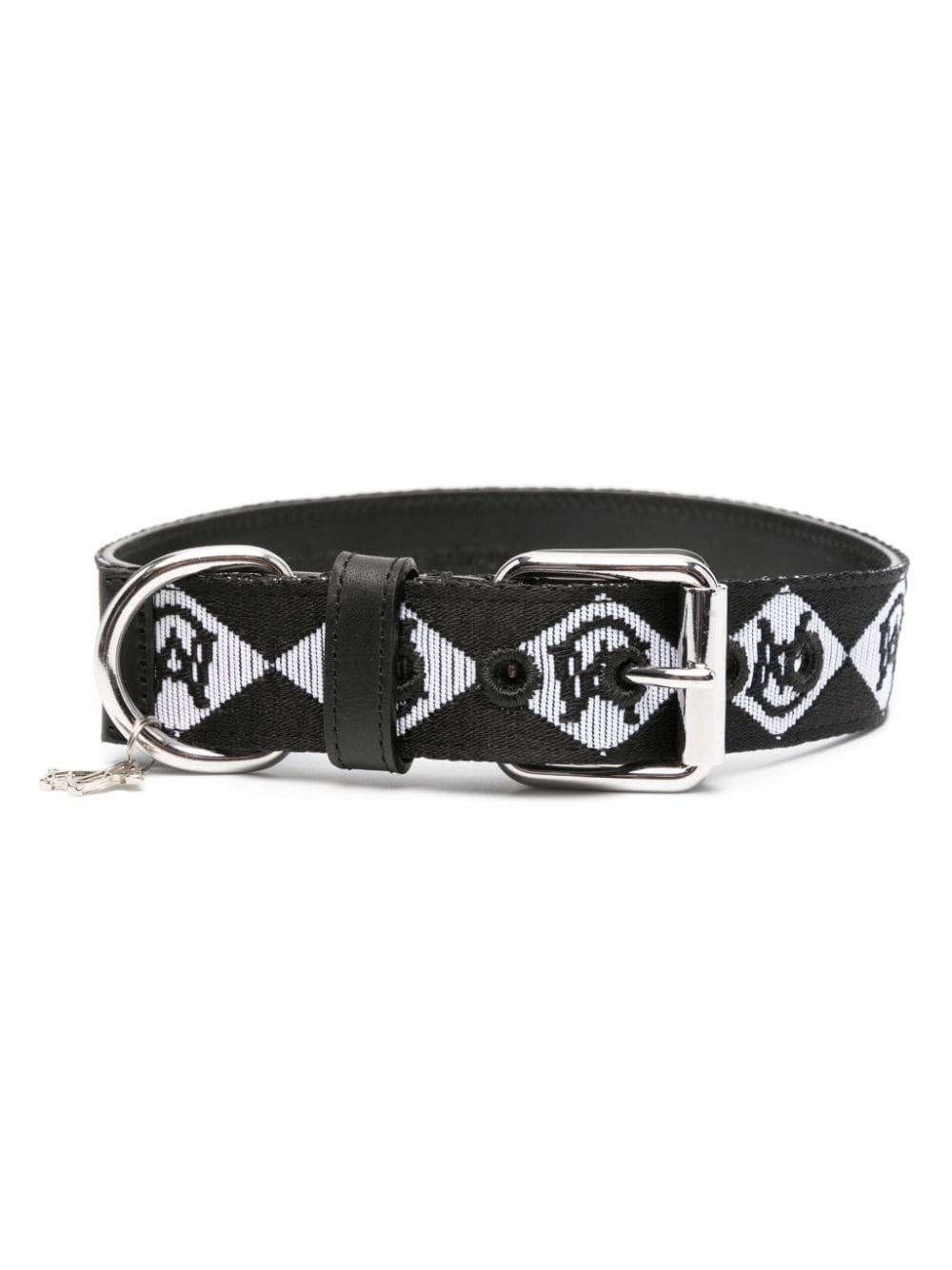 monogram-pattern logo-plaque dog collar - 1