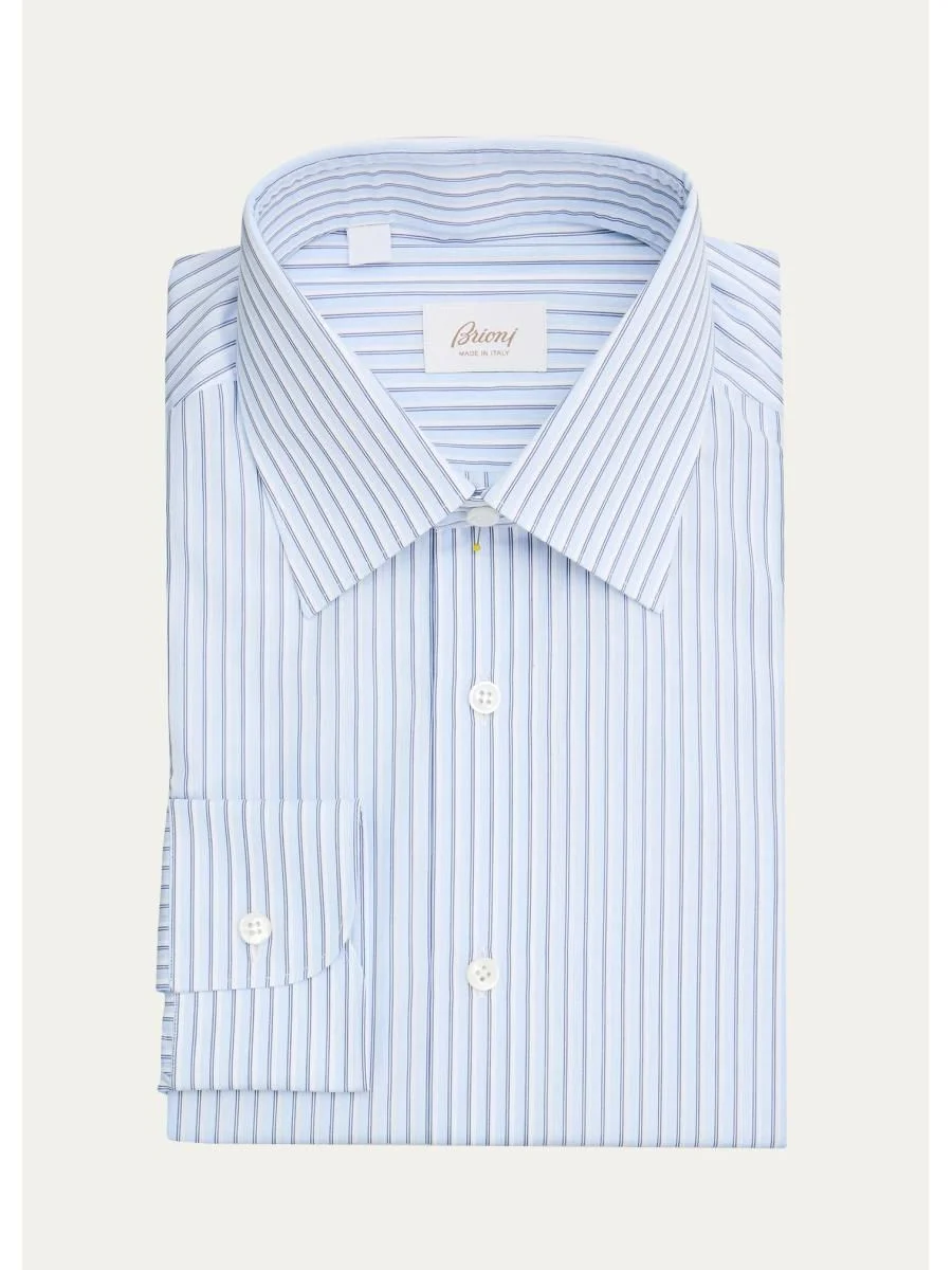 Men's Striped Cotton Dress Shirt - 1