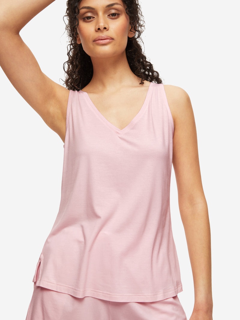 Women's Short Vest Pyjamas Lara Micro Modal Stretch Ballet Pink - 5