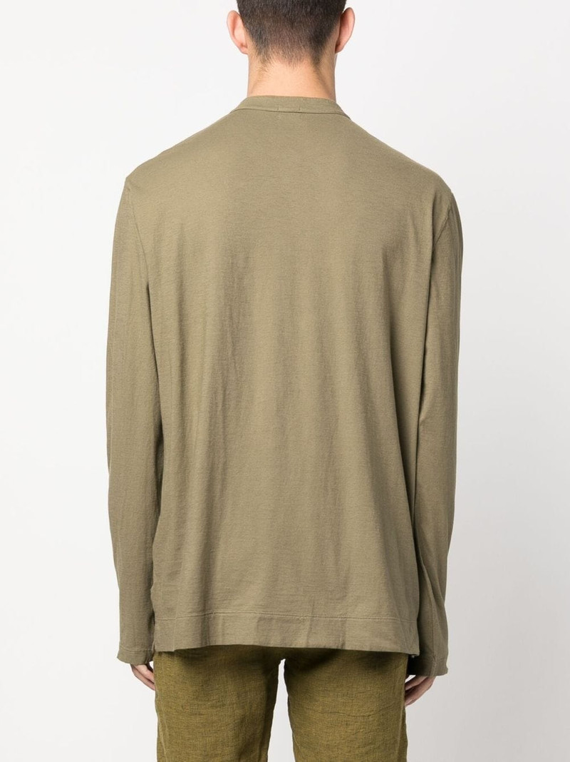 long-sleeve cotton Henley shirt 4