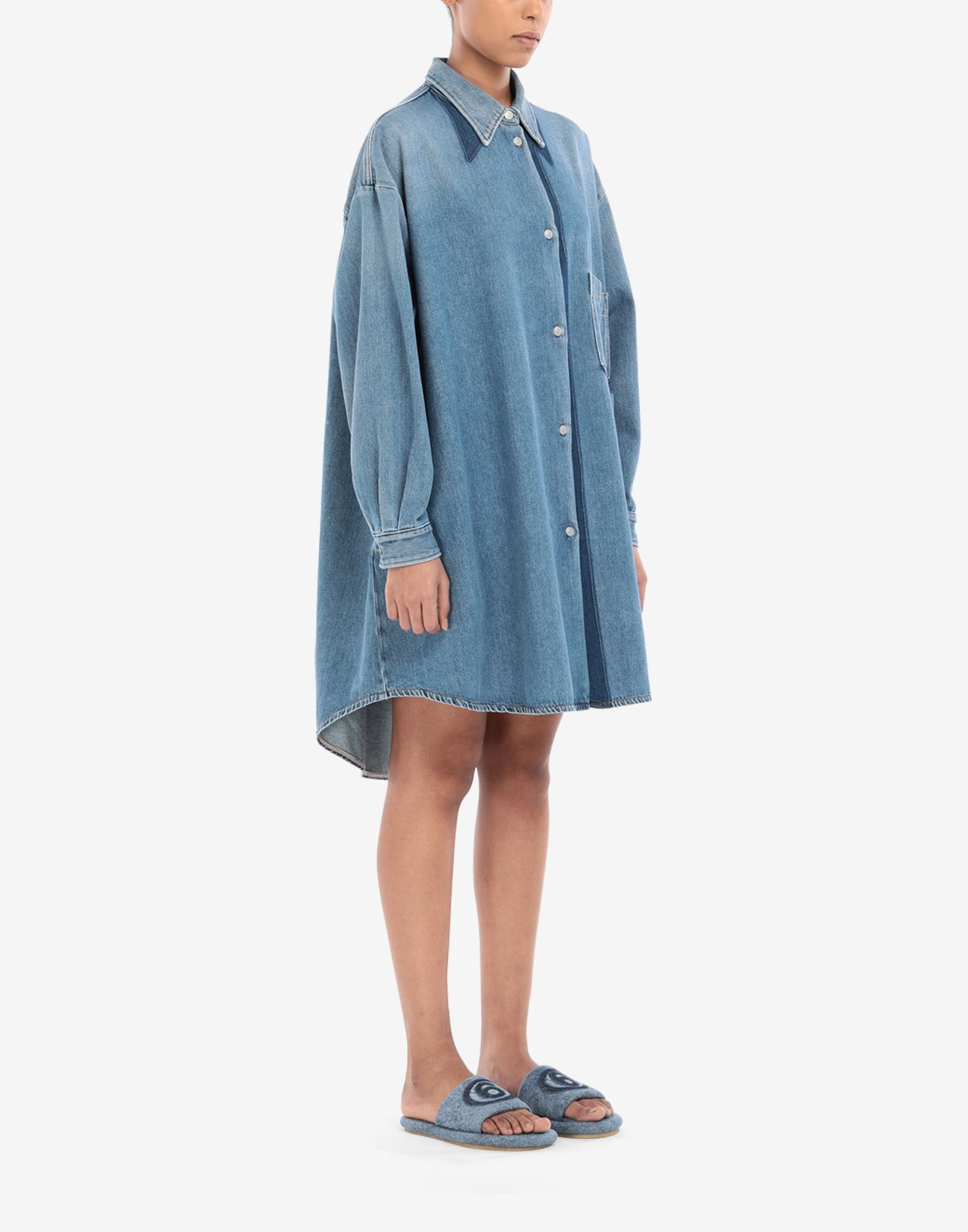 Oversized denim shirt dress - 3