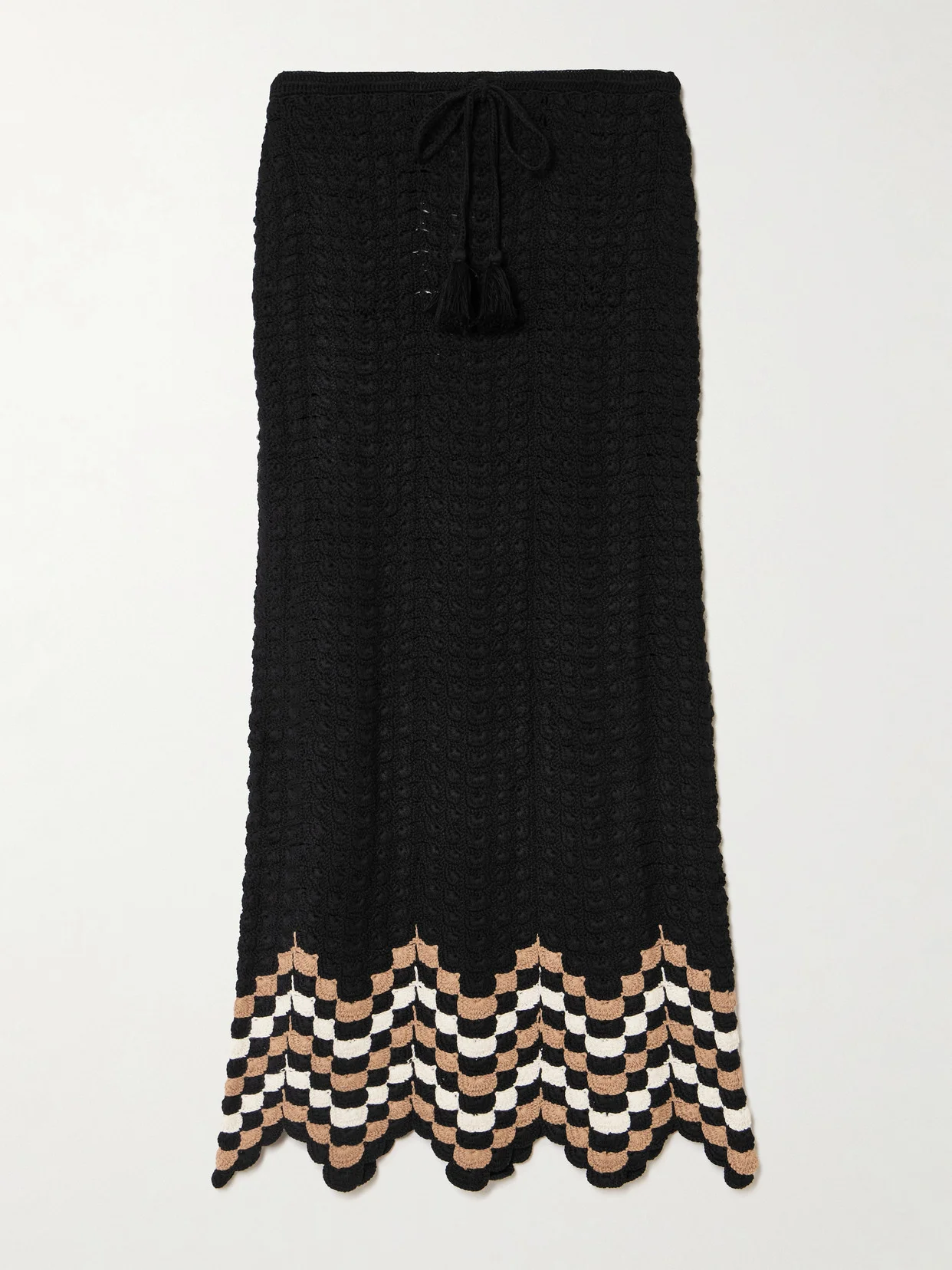 Sumac Scalloped Crocheted Cotton Midi Skirt - 1