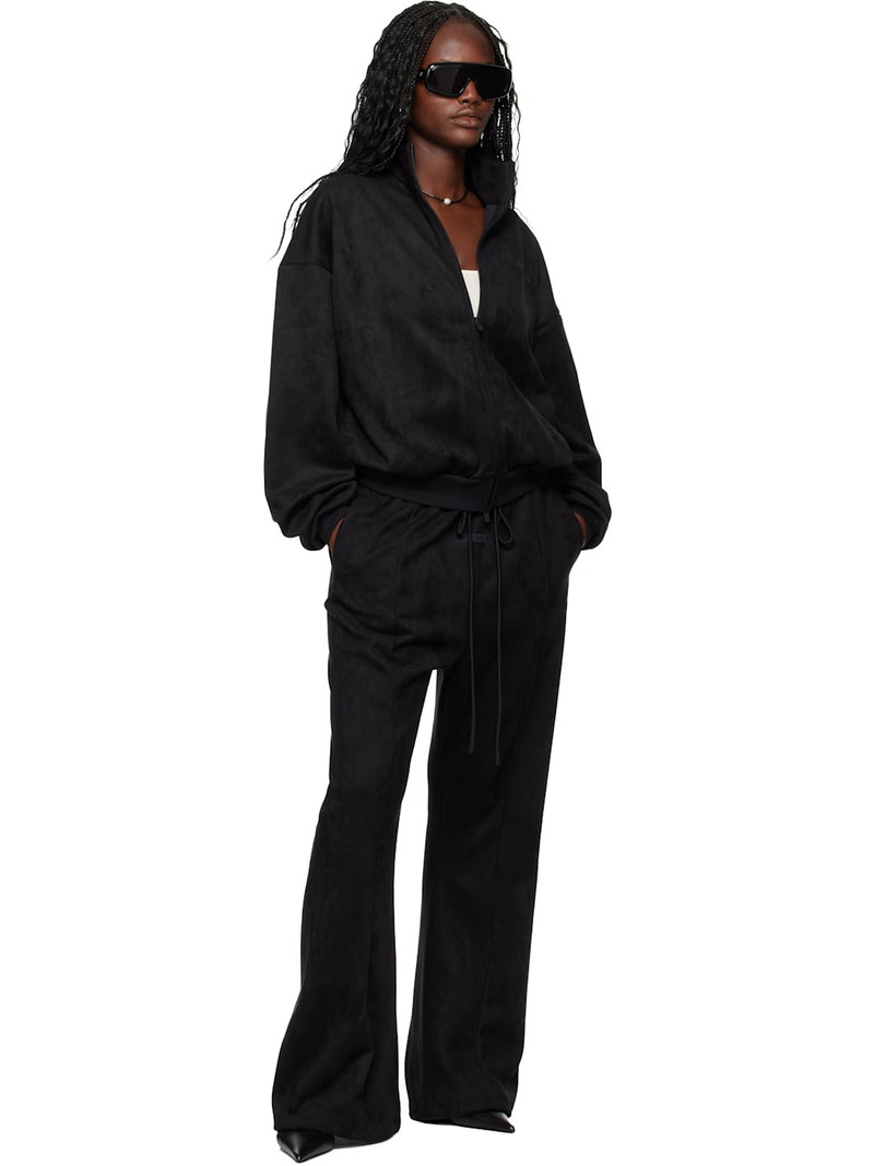 ESSENTIALS Black Holiday Faux-Suede Fleece Vintage Track Jacket outlook