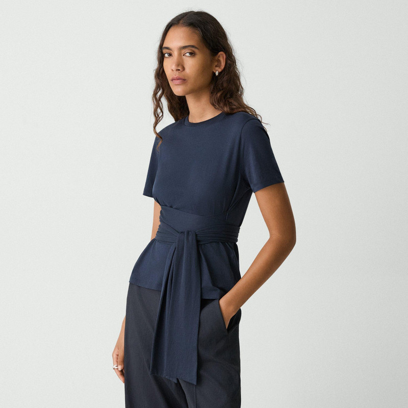 Tie-Front Tee in Cotton 3