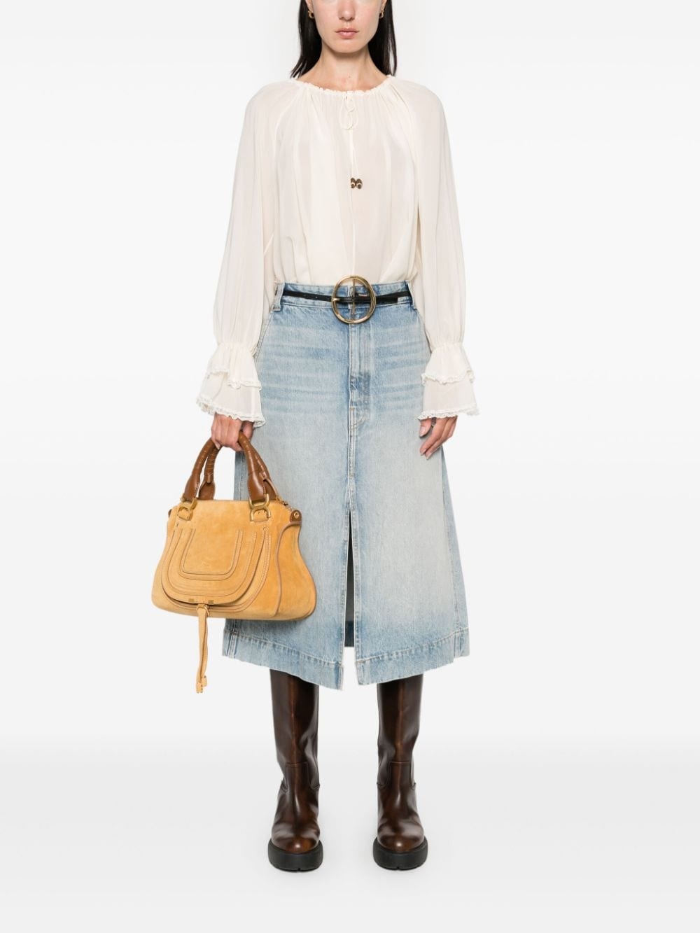 gathered silk blouse - 2