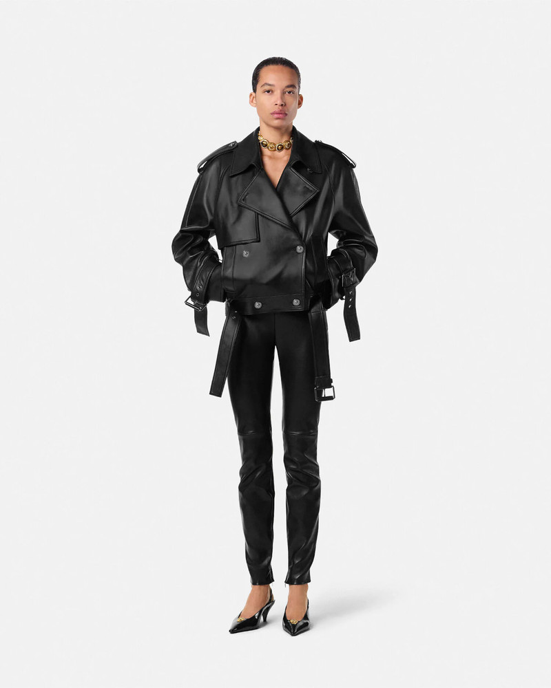 VERSACE Plongé Leather Leggings outlook