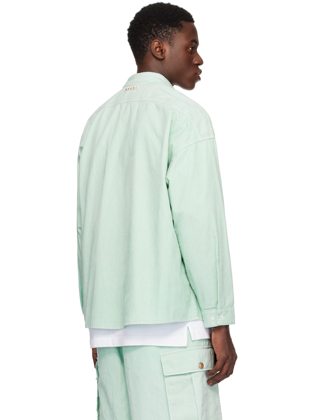 Blue Garment-Dyed Denim Shirt - 3