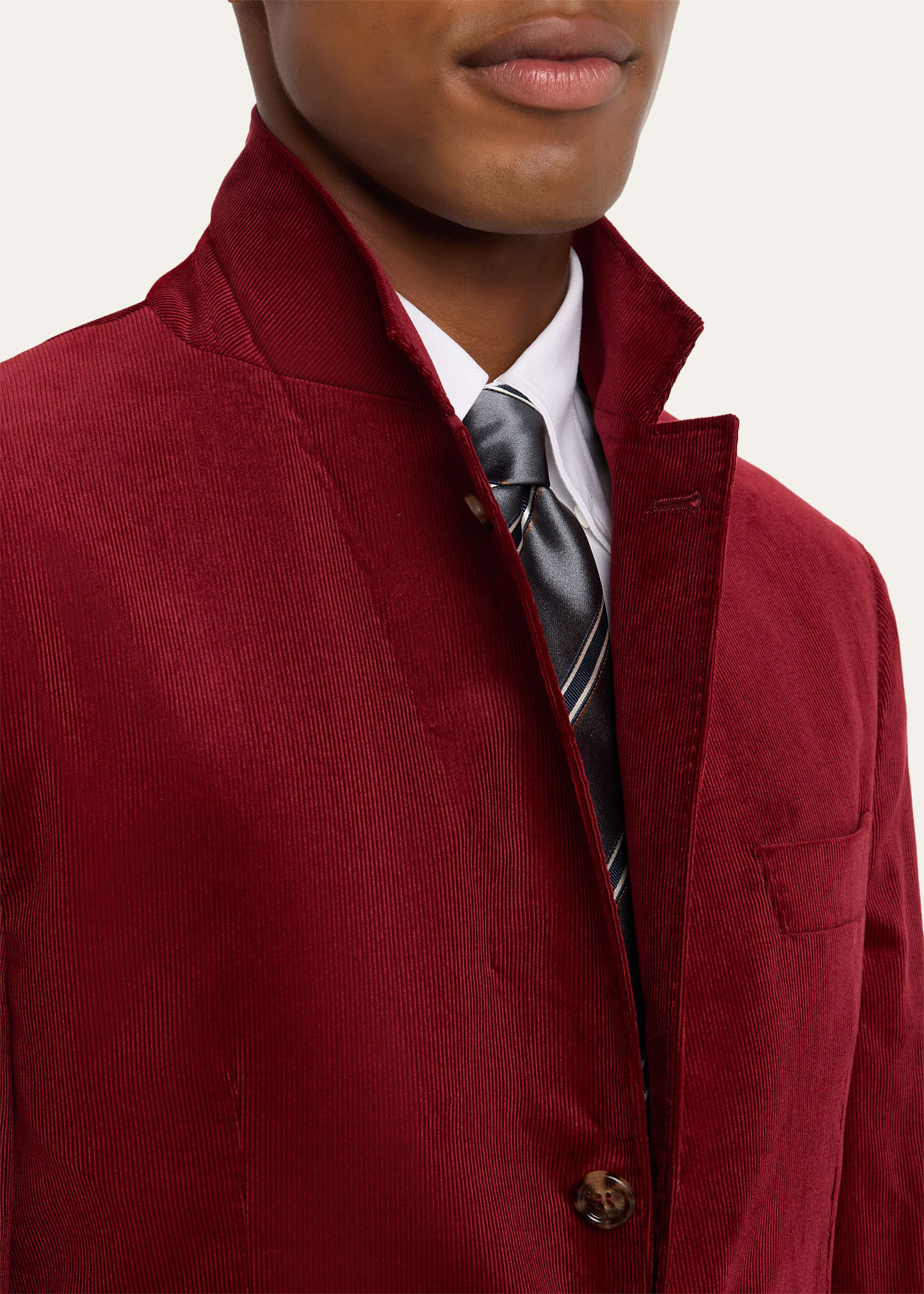 Men's Sea Island Cotton Corduroy Deconstructed Blazer - 6