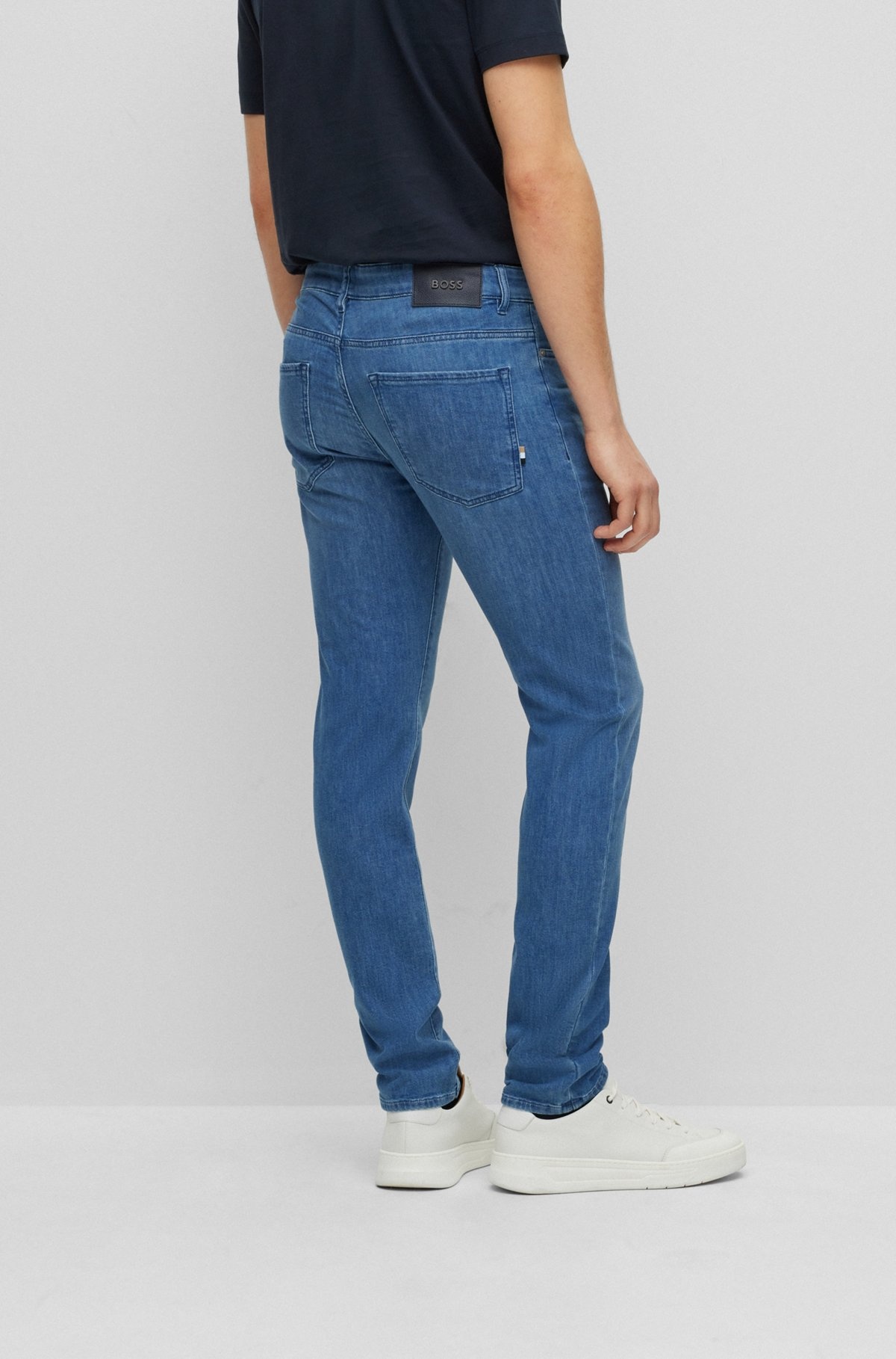 SLIM-FIT JEANS IN LIGHTWEIGHT BLUE DENIM - 4