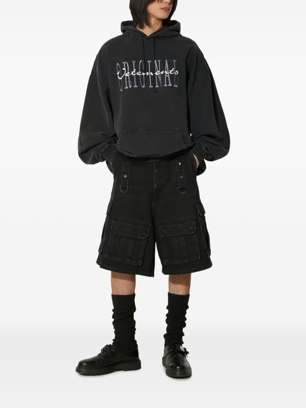 logo-embroidered hoodie - 3