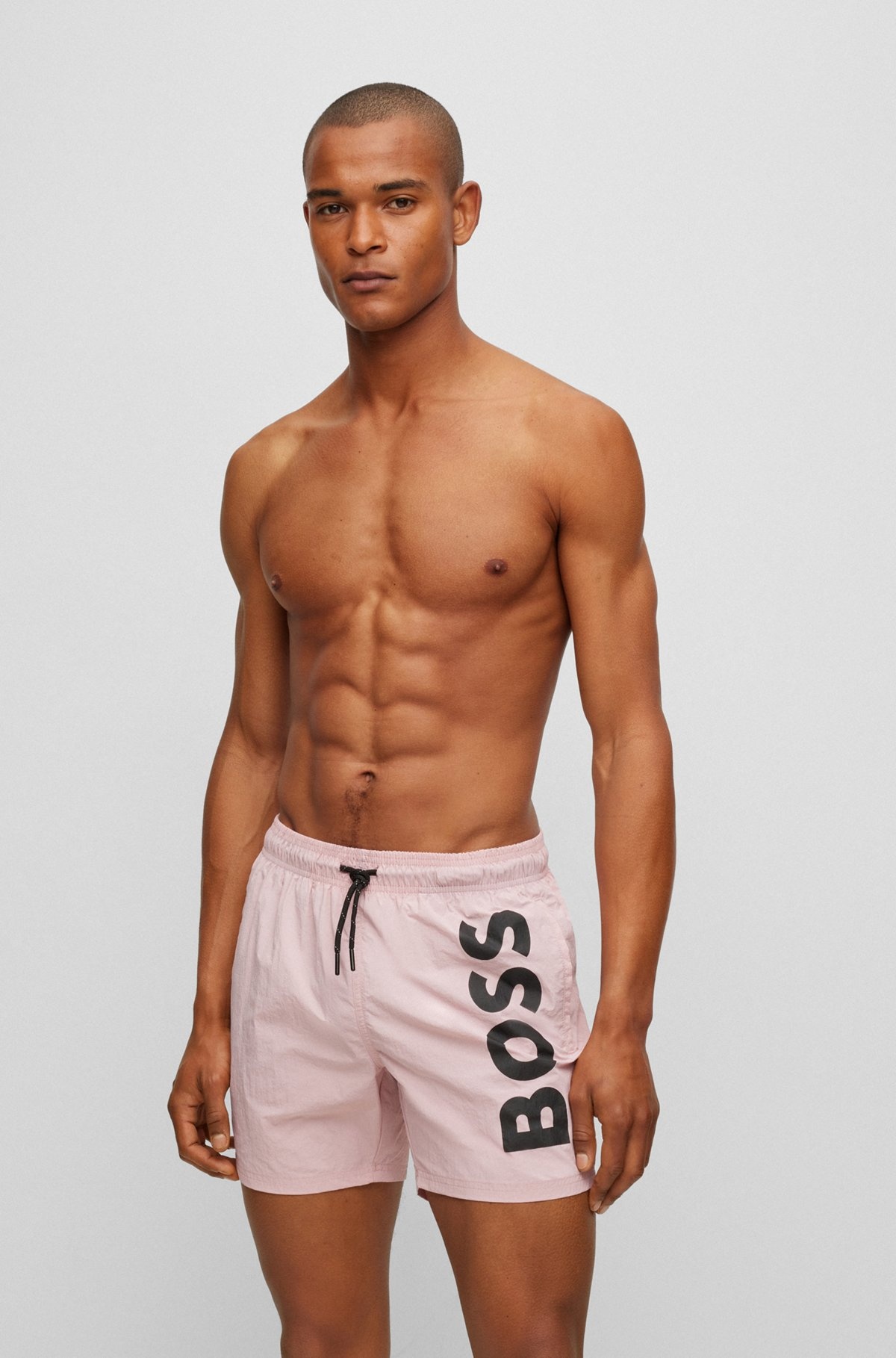 QUICK-DRY SWIM SHORTS WITH LARGE LOGO PRINT - 2
