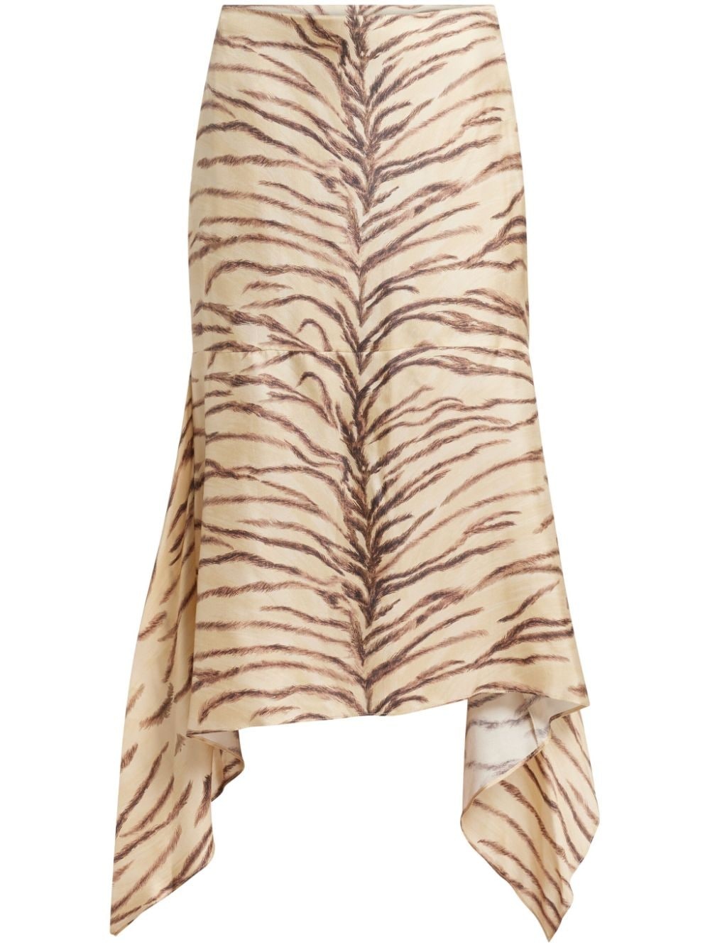 tiger-print midi skirt - 1