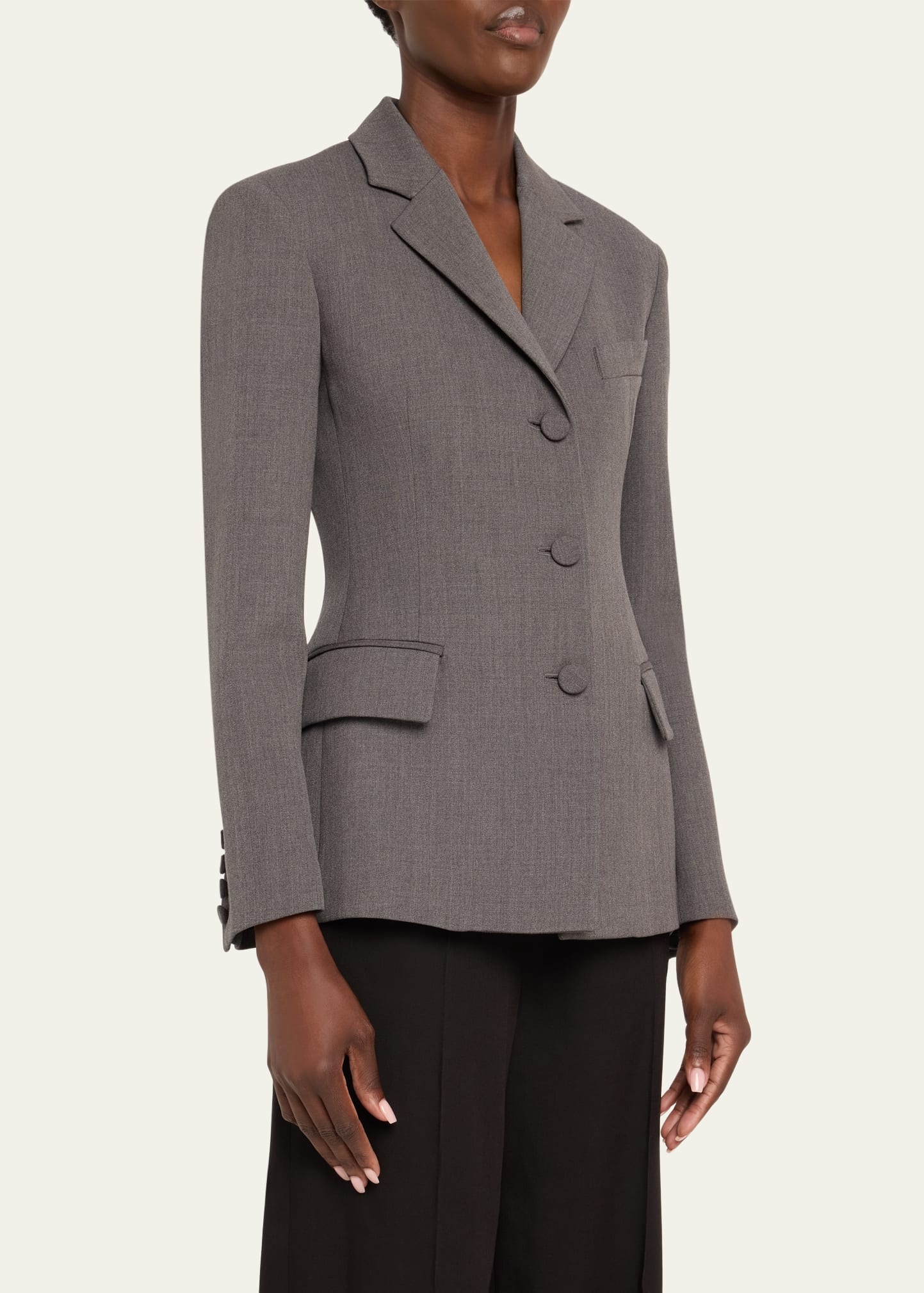 Wool Single-Breast Blazer - 4