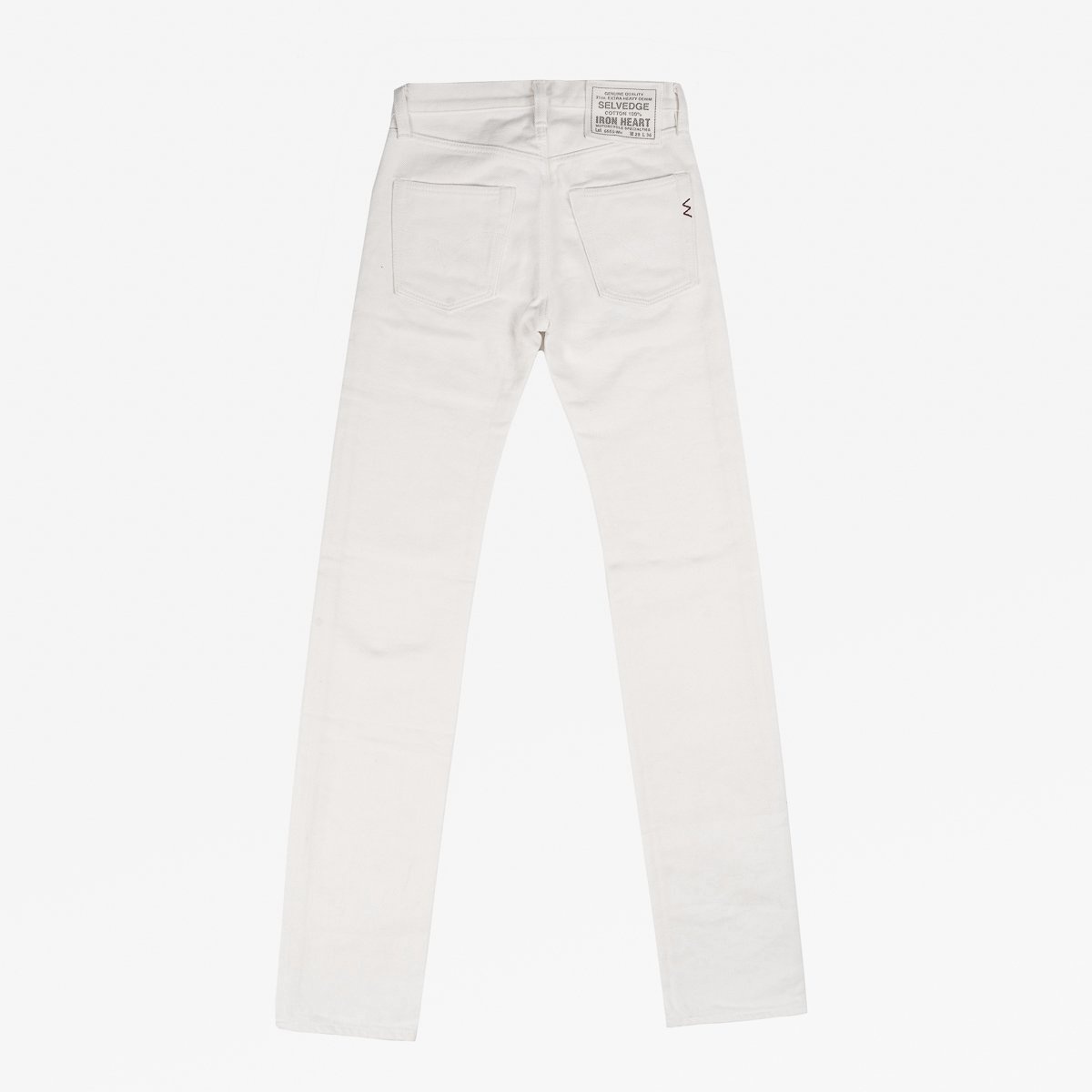 IH-666S-WH 21oz Selvedge Denim Slim Straight Cut Jeans - White - 5