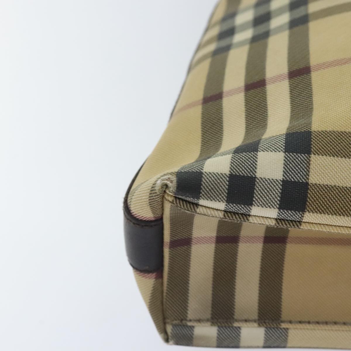 Burberry Nova Check Shoulder Bag Coated Canvas Beige - 16