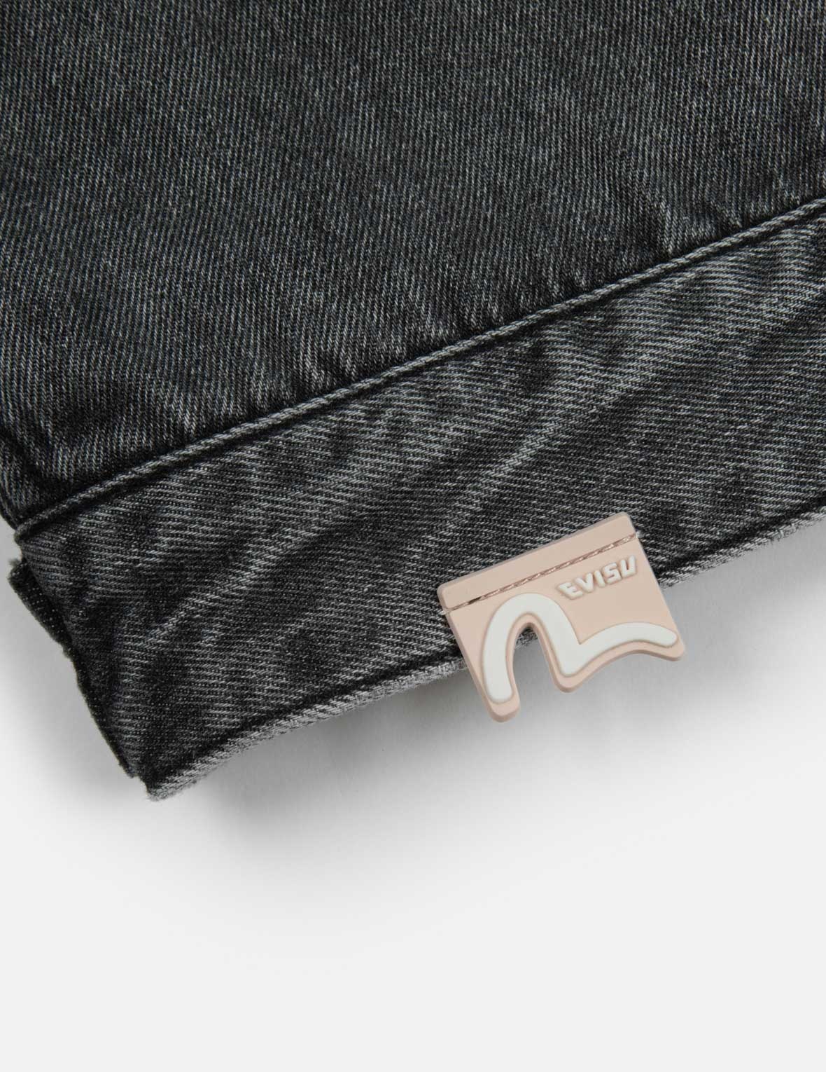 SEAGULL EMBROIDERY AND KAMON EMBOSSED PRINT LOOSE FIT DENIM JACKET - 7