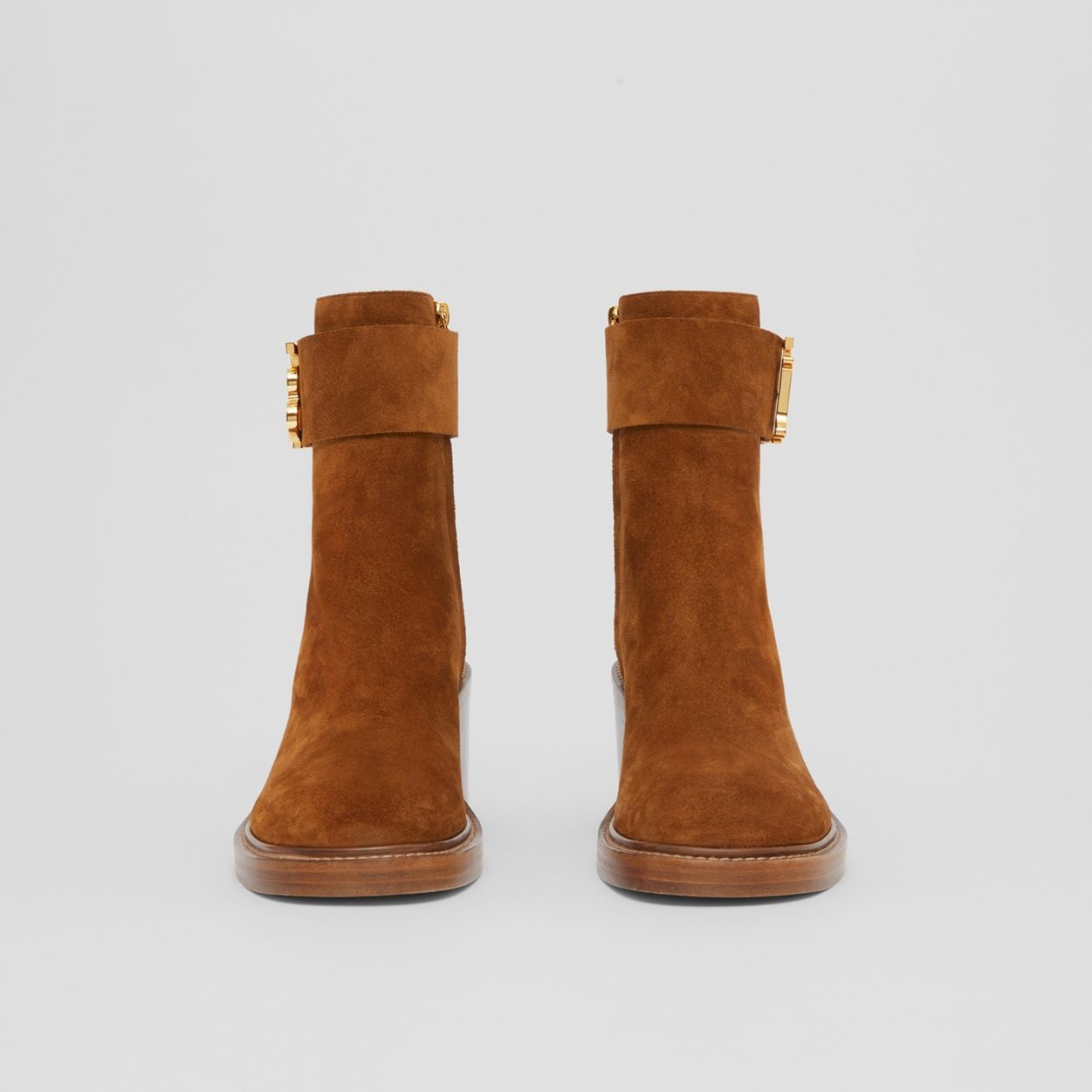 Monogram Motif Suede Block-heel Boots - 4