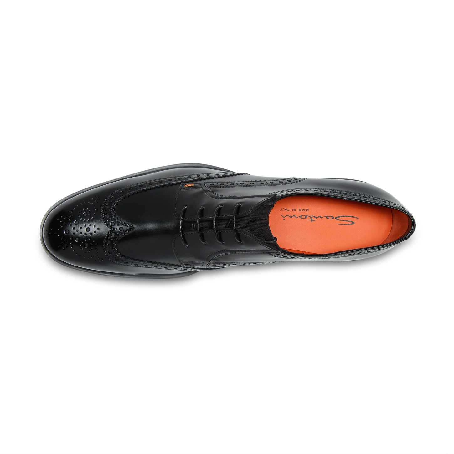 Men's black leather Easy brogue lace-up - 6