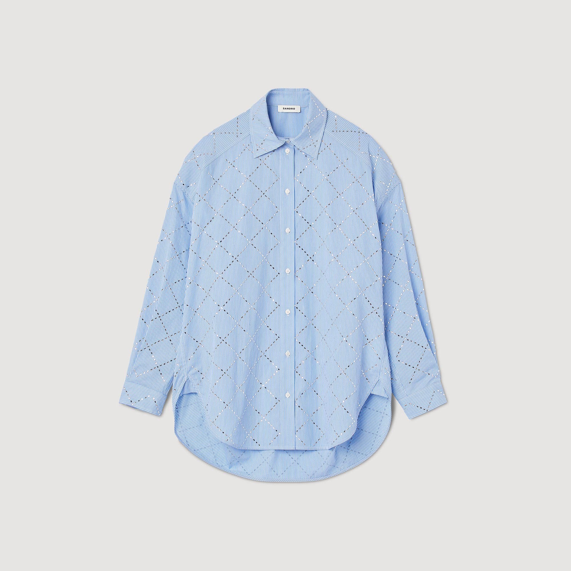 OVERSIZED SHIRT WITH RHINESTONES - 1