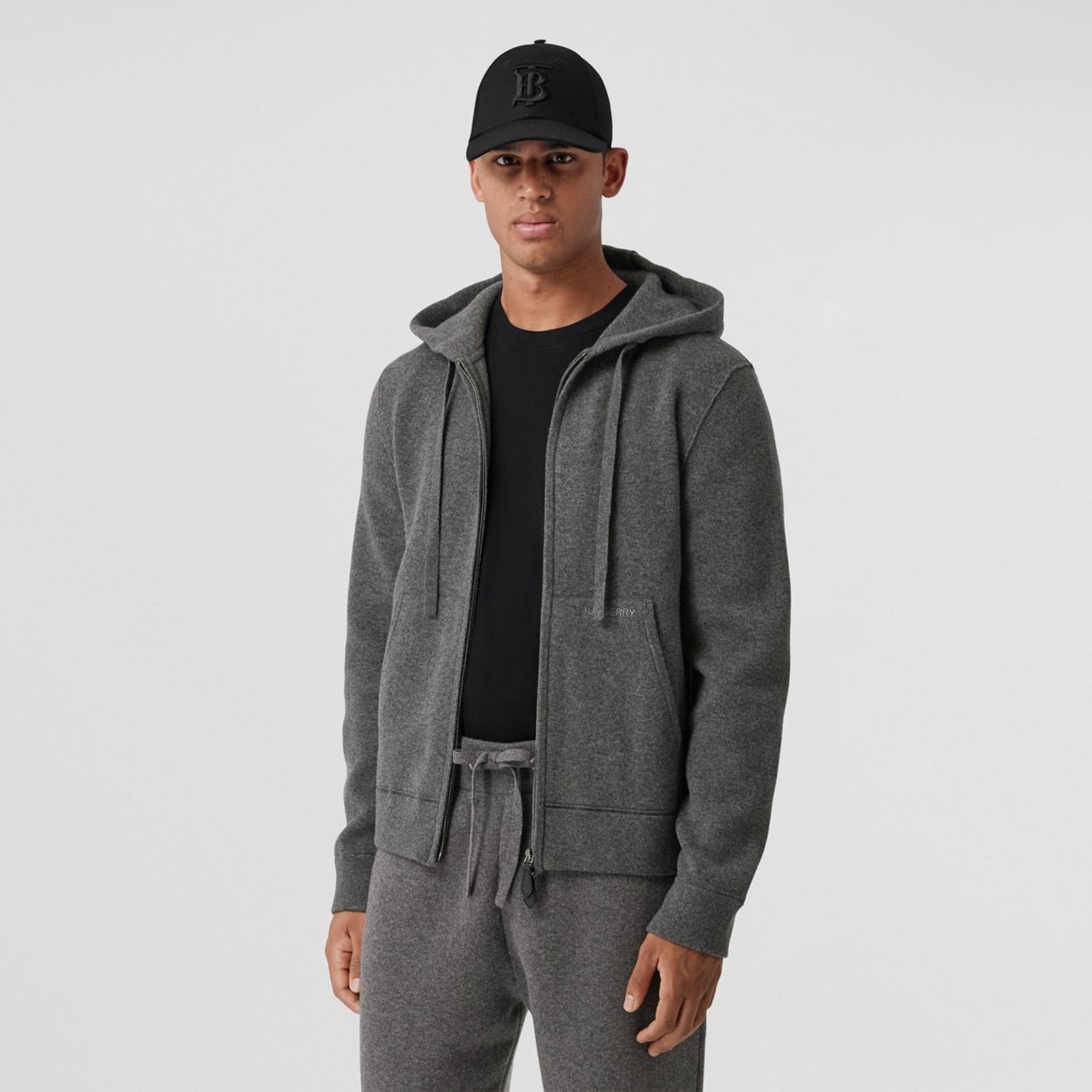 Logo Detail Cashmere Blend Hooded Top - 6