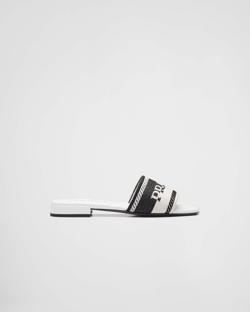 Prada Embroidered fabric slides outlook