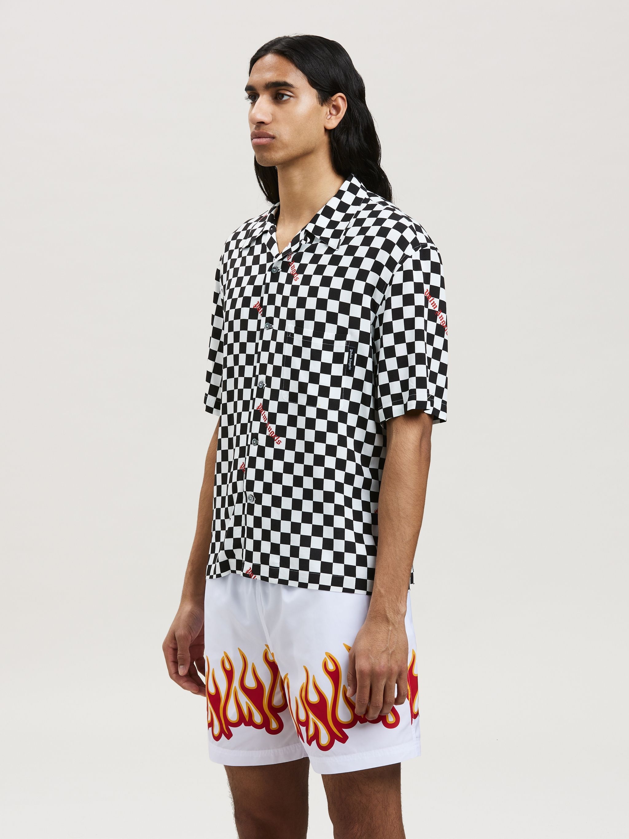 DAMIER PRINT BOWLING SHIRT - 4