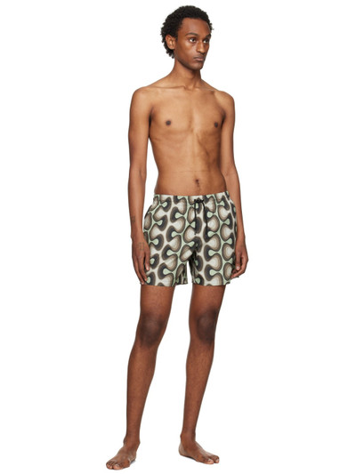 Dries Van Noten Green Printed Swim Shorts outlook