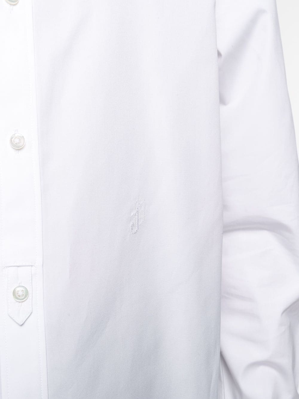 embroidered logo button-up shirt - 5