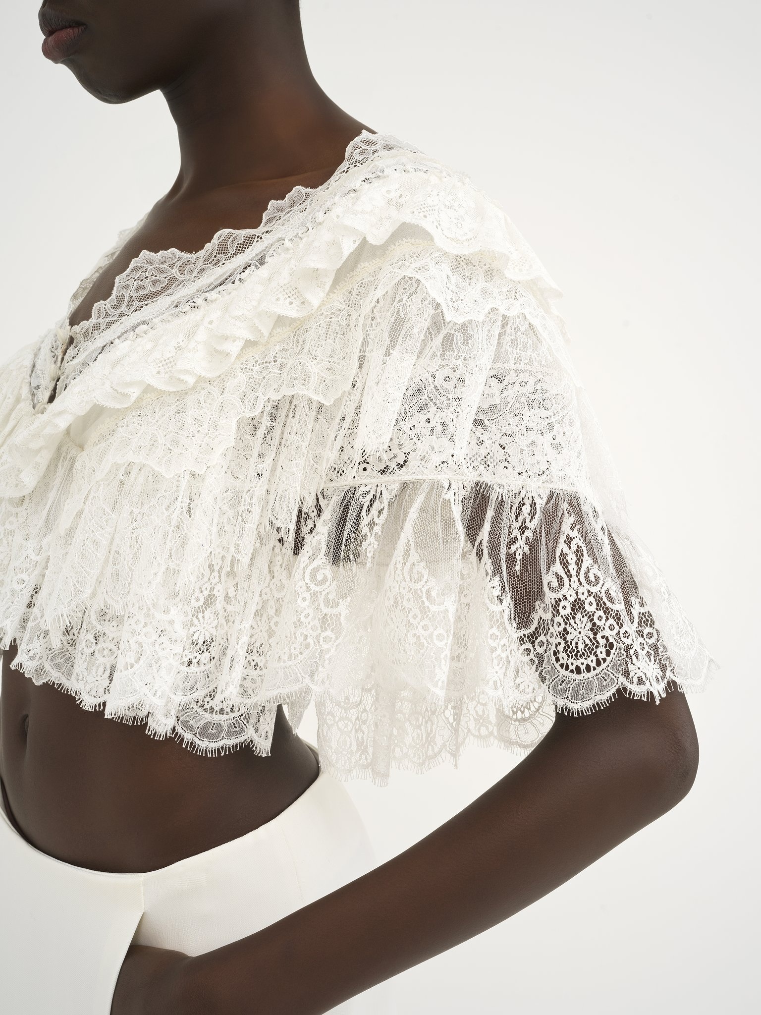 HERITAGE V-NECK LACE TOP - 8