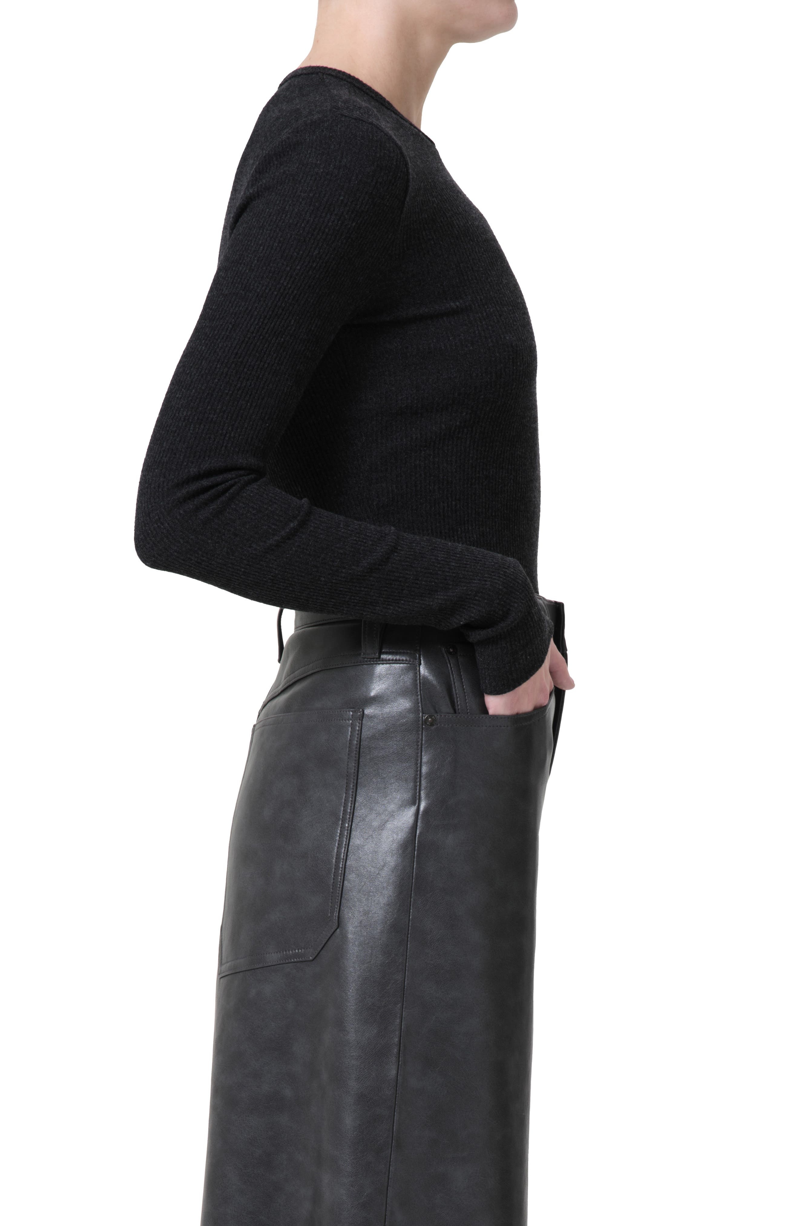AGOLDE Delphi Slim Fit Ribbed T-Shirt in Katniss at Nordstrom - 3
