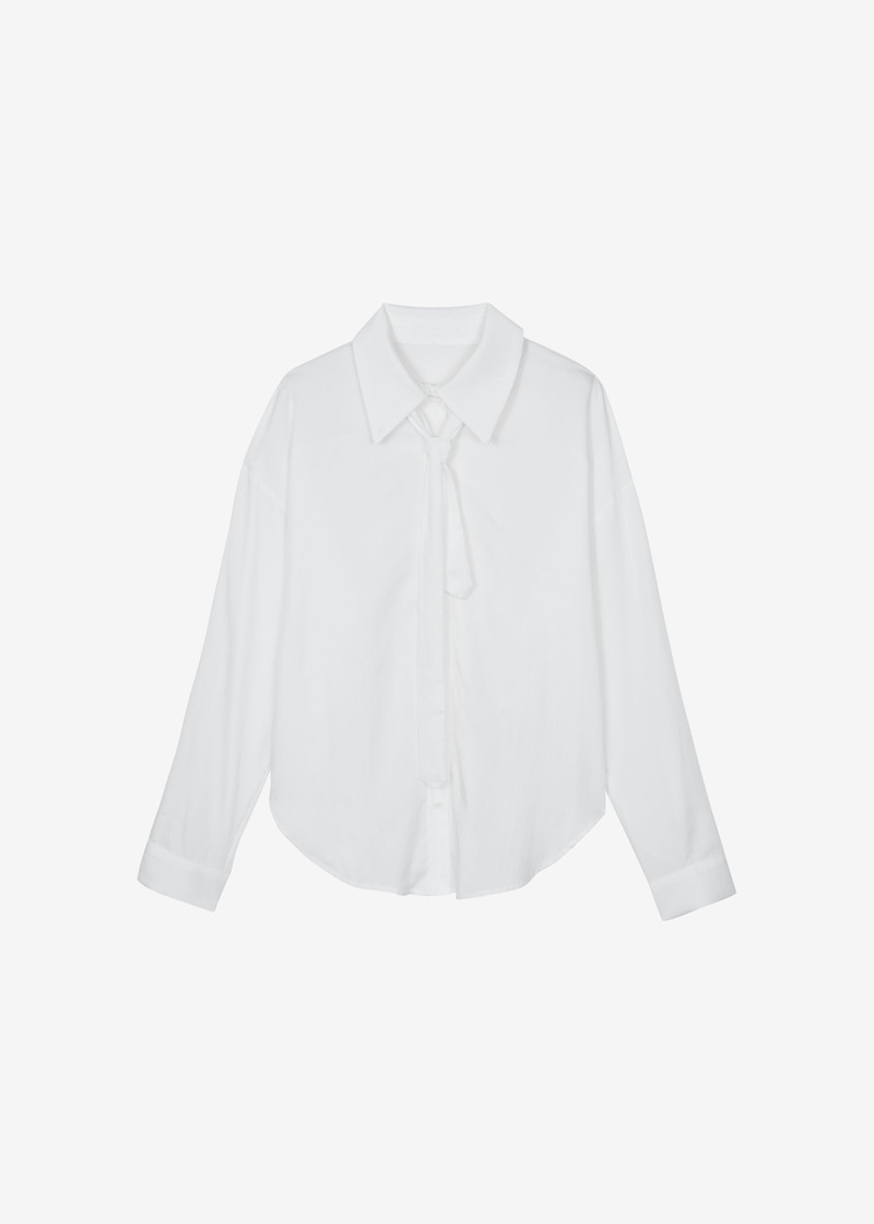 Silvan Neck Tie Shirt - White 1